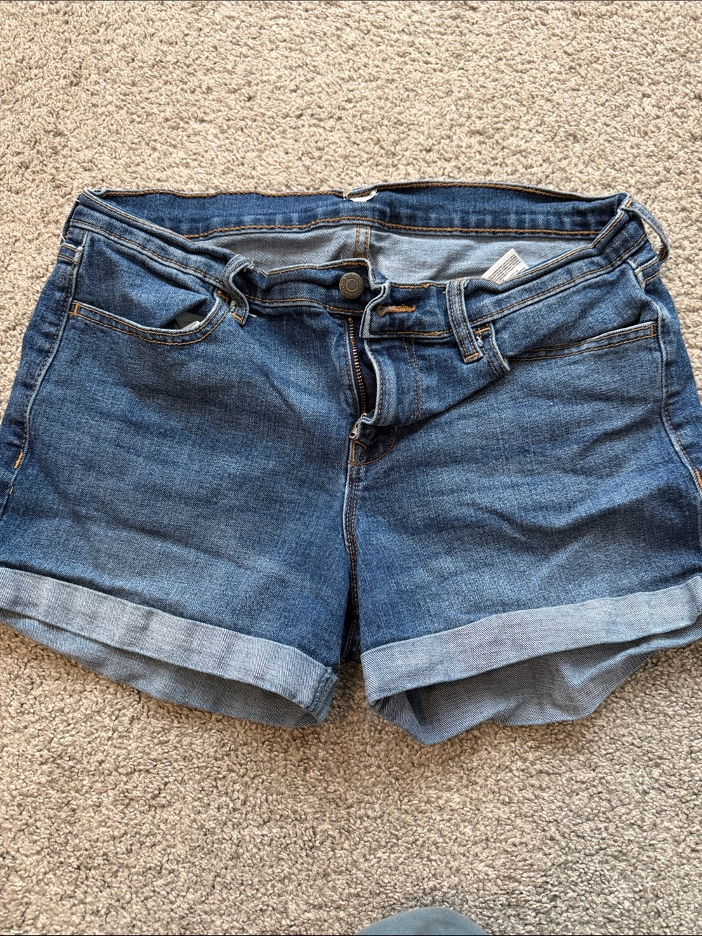 Old Navy Dark Blue Denim Rolled-Hem Women's Shorts